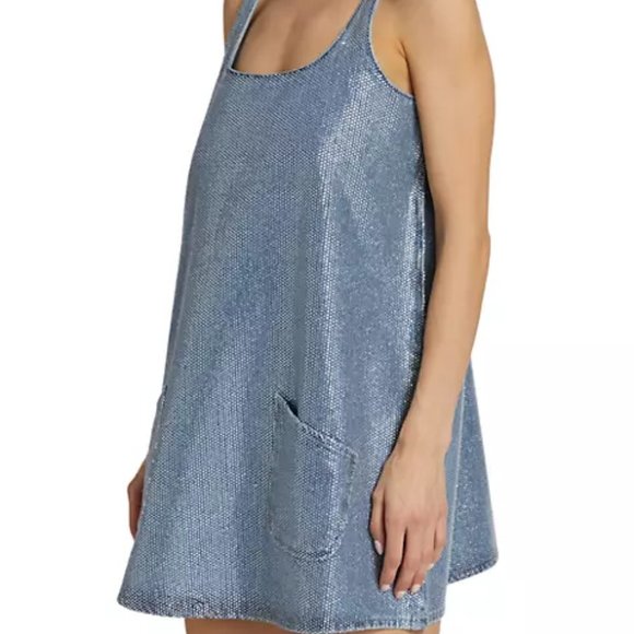 BNWT Triarchy Ms. Perri Crystal Denim Minidress - Picture 5 of 8